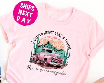 Shirt Heart Like a Truck, retro sweatshirt met countrymuziek
