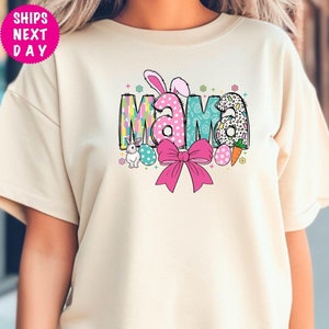 Coquette Easter Mama Shirt, Easter Gigi Sweater, Mama Easter Hoodie, Easter Day T-shirt, Gift For Nana, Grandma Easter Gift, Easter Egg Tee