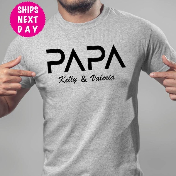 Aangepaste papa shirt, aangepaste naam papa shirt, papa aankondiging shirt, vaderdagcadeau, vader shirt met kindnaam, beste papa tee, nieuwe papa tee