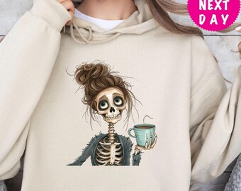 Skeleton Coffee Lover Hoodie: Sarcastic Snarky Sweatshirt