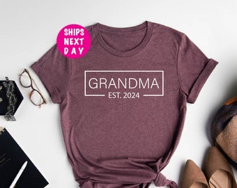 Grandma Est. 2024 Shirt, Promoted To Grandma, Grandma Est 2024 Tee, Announcement Tee, Grandma Shirt, Gift For Grandma, Gift For Christmas