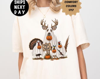 Comfort Colors Halloween Ghost Shirt, Trick Or Treat Tee, Ghost Turkey T-Shirt