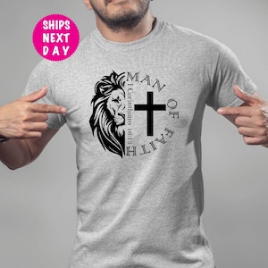 Man Of Faith Shirt, Aesthetic Christian Shirt, Men's Religious Sweatshirt, Bible Verse Shirt, Christian Gifts For Him, Jesus Shirt