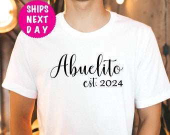 Abuelito Est. 2024 Shirt, Abuelito Shirt, Announcement Tee, Grandpa 2024 Shirt, Grandpa Gift, Christmas Shirt, Christmas Gift, Abuelito 2024