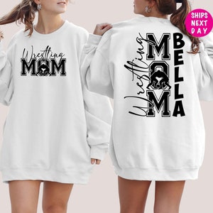 Wrestling Mom Sweatshirt, Custom Wrestling Mama Sweatshirt, Wrestling Sweatshirt, Mom&#39;s Sweatshirt, My heart is On That Mat Hoodie