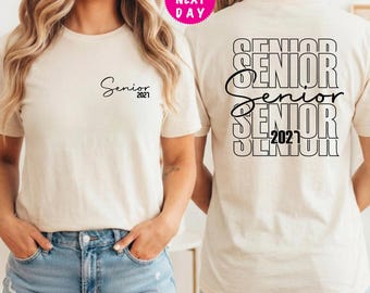 Camiseta de formatura dupla face da turma de 2027, camiseta da turma de 2027, camiseta do ensino médio, presente de formatura