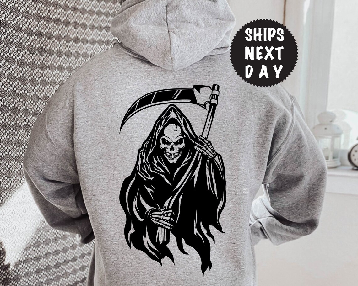 Grim Reaper Hoodie Oversized Hoodie Trendy Hoodie Grim - Etsy