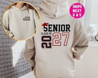 Sudadera personalizada de la promoción de 2027, regalo de graduación