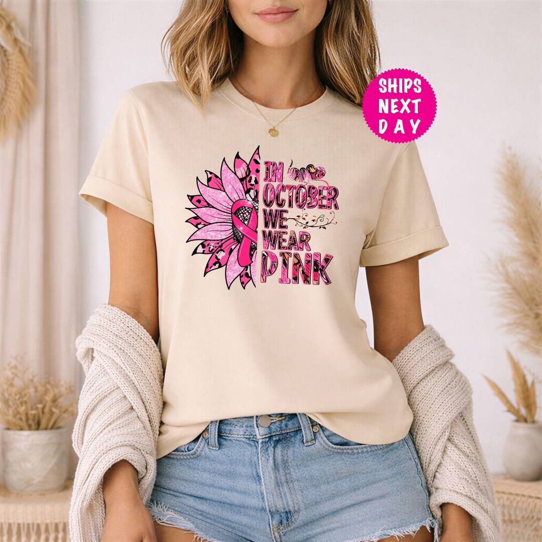 Breast Cancer Awareness Tee, Pink Ribbon Shirt - Etsy
