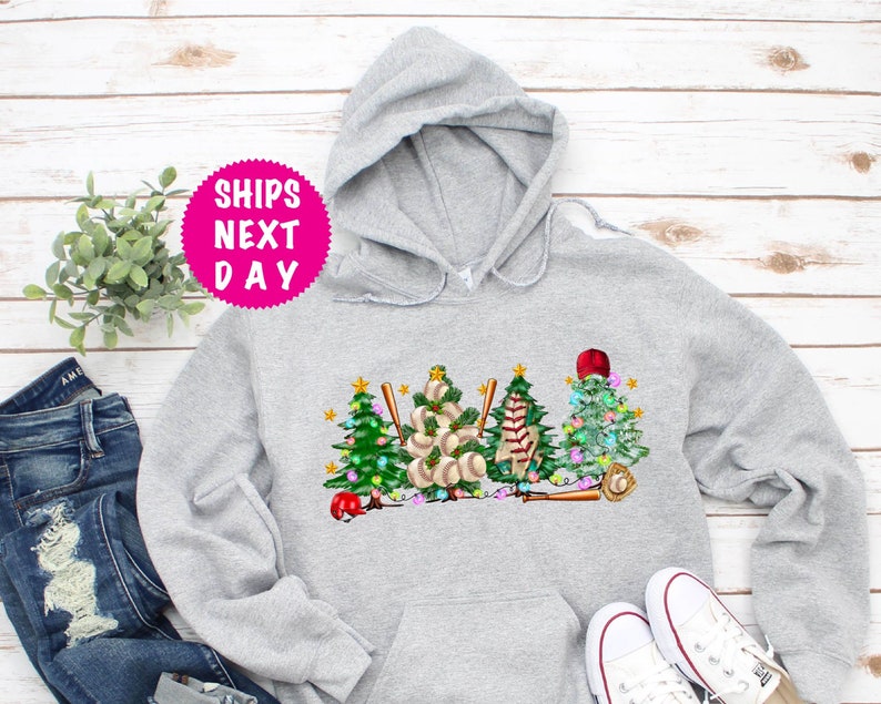 Baseball Christmas Tree Sweatshirt, Christmas Tree Sweater, Christmas