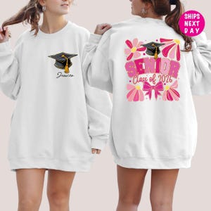 Personalized 2026 Senior Sweatshirt Floral Senior 2026 Gift Class of 2026 Senior Hoodie Back to School Custom High School Graduation Hoodie