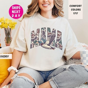 Comfort Colors® Camouflage Mama Shirt, Mothers Day Gift, Mom Shirt, Retro Mama Shirt, Gift For Mom, Varsity Mama Shirt, Duck Camo Mama Shirt