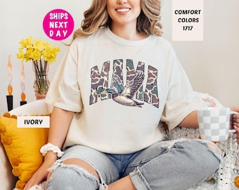 Comfort Colors Camouflage Mama Shirt: Retro Duck Camo Tee