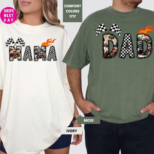 Comfort Colors® Monster Truck Dad and Mama Shirt Monster Truck Shirt Boy Birthday Party Shirt New Mom Boy Baby Shower Gift Mothers Day Gift