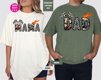 Chemise papa/maman Monster Truck Comfort Colors, t-shirts de fête d'anniversaire pour garçons
