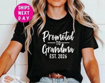 Camiseta "Ascendida a abuela" (Est. 2026), regalo para la nueva abuela