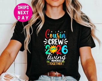 Cousin Crew 2026 Sommer Reise Passende Shirts, Cousin Urlaub T-Shirt