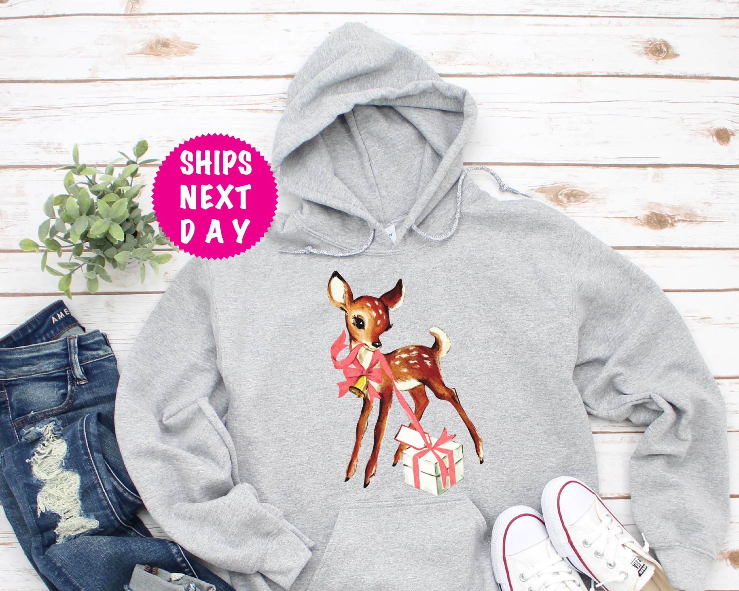 Reindeer hoodie sweater discount