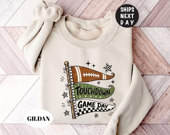 Retro Football Season Sweatshirt, Vintage Game Day Hoodie, Touchdown Season Crewneck, Sport Mom Gift