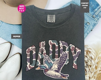 Komfort Farben Jagd Dad Shirt: Camo Duck Graphic Tee