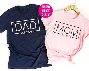 Camiseta "Papá Est. 2025", Camiseta para anunciar el embarazo de un nuevo padre
