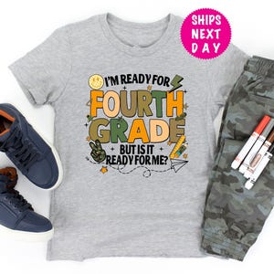 Retro Back To School Boys Shirt,  I&#39;m Ready for Fourth Grade Shirt, Camo School Boys Tee, Back to School 4th Grade Tee, First Day Of School