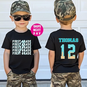 Boys Custom Drip Baseball Back to School Shirt, Personalized Kid Name Tee, Kindergarten Shirt, First Grade Shirt, 1st Day of School Outfit