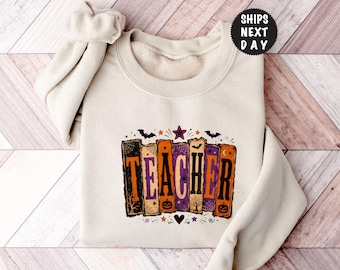 Halloween Teacher Sweatshirt, Funny Back To School Sweat, Spooky Season Hoodie