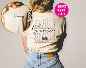 Senior 2026 Two-Sided Graduation Shirt, Class Of 2026 Tee, High School Tshirt, Grad Gift