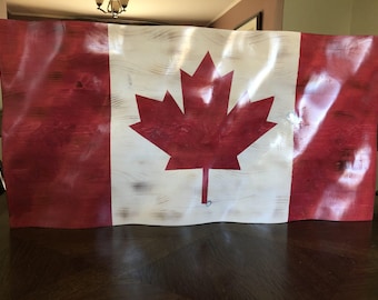 Canadian Flag Wall Art, Rustic Cottage Décor