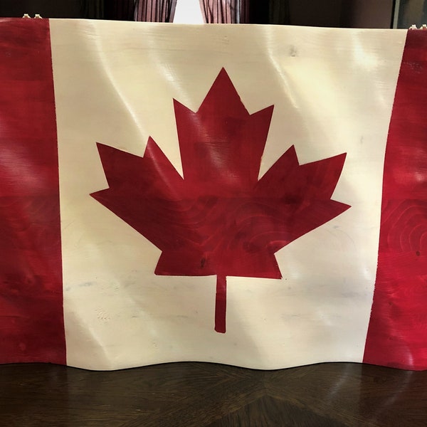 Handmade Wooden Canadian Flag, Each one is One of a kind, Ideal Gift for Dads man cave, Cottage Décor