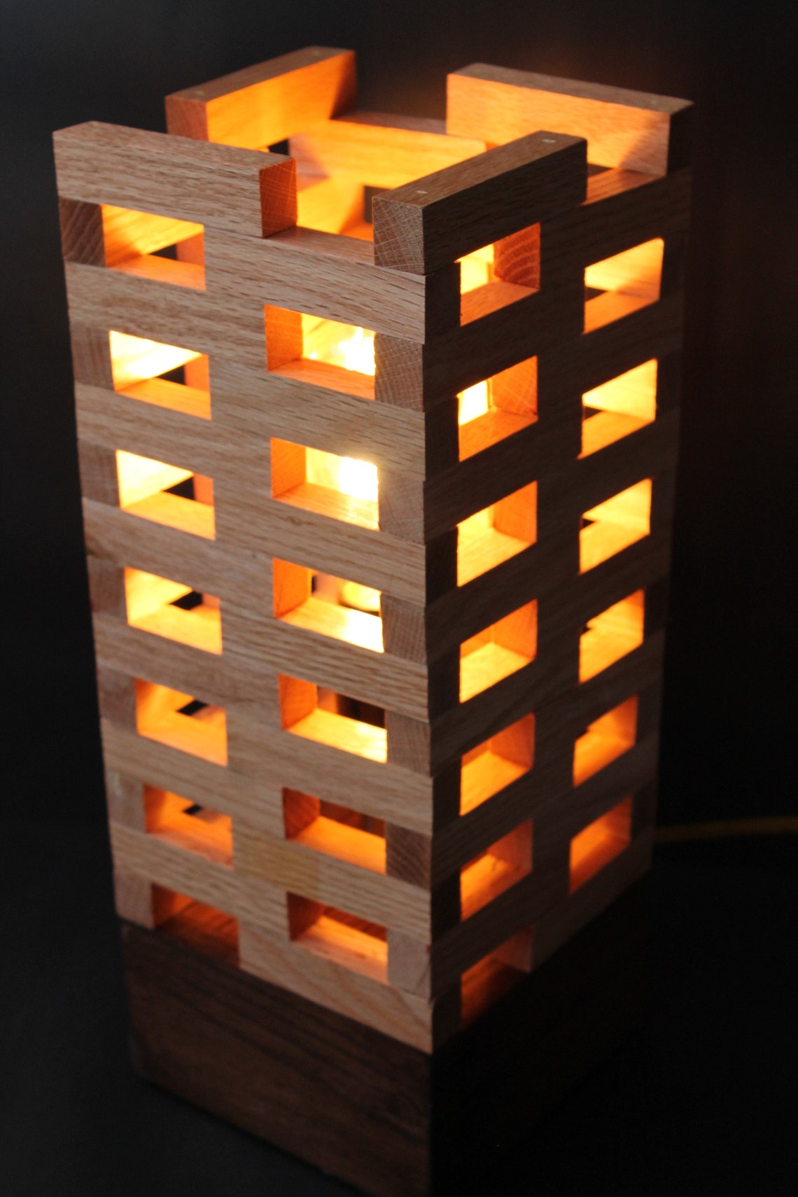 Jenga Style Lamp Handmade Unique indoor lighting for office Etsy