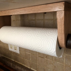 Paper Towel Hold/ Wall or Under Cabinet Wood Unfinished 