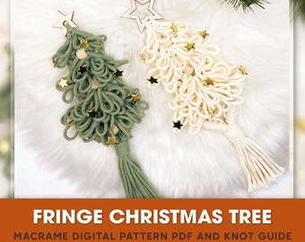 FRINGE CHRISTMAS TREE/ Christmas Pattern/ Macrame Christmas ornament / Macrame tutorial / wall decor / How to tutorial / Pdf