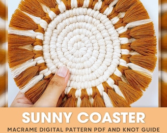 Makramee Muster Untersetzer: Anfänger DIY Tutorial (PDF digitaler Download)