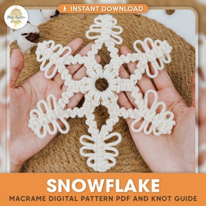 MACRAME SNOWFLAKE PATTERN / Christmas snowflake/ Macrame Christmas ornament / Macrame tutorial / wall decor / How to tutorial / Pdf