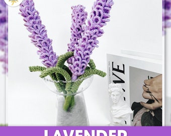 Macrame Pattern Lavender : Beginner-Friendly Flower Tutorial (PDF digital download)