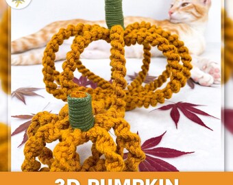 Tutoriel PDF motif macramé en téléchargement numérique Citrouille : débutant déco d'Halloween