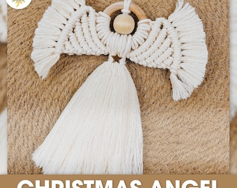 マクラメ編みのクリスマスエンジェル：初心者向けPDFチュートリアル