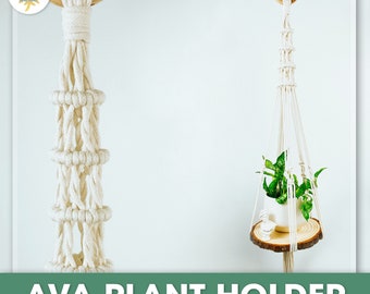 Wieszak na rośliny z makramy: łatwy do wykonania DIY (plik PDF do pobrania w wersji cyfrowej)