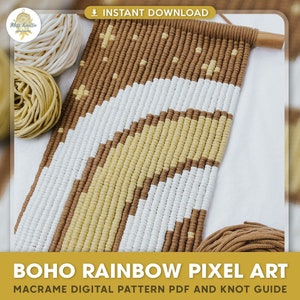 MACRAME PIXEL RAINBOW pattern / Macrame pattern/ Mother pattern/ Macrame guide / Macrame tutorial / wall decor / How to tutorial / Pdf
