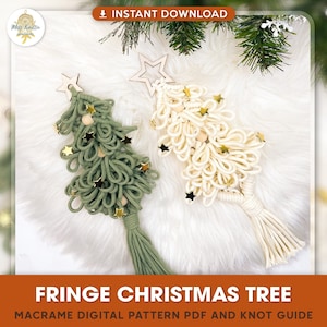 FRINGE CHRISTMAS TREE/ Christmas Pattern/ Macrame Christmas ornament / Macrame tutorial / wall decor / How to tutorial / Pdf