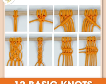 Makramee Muster Basic Knot Guide: 12 Knoten Tutorial (PDF Download digitaler download)