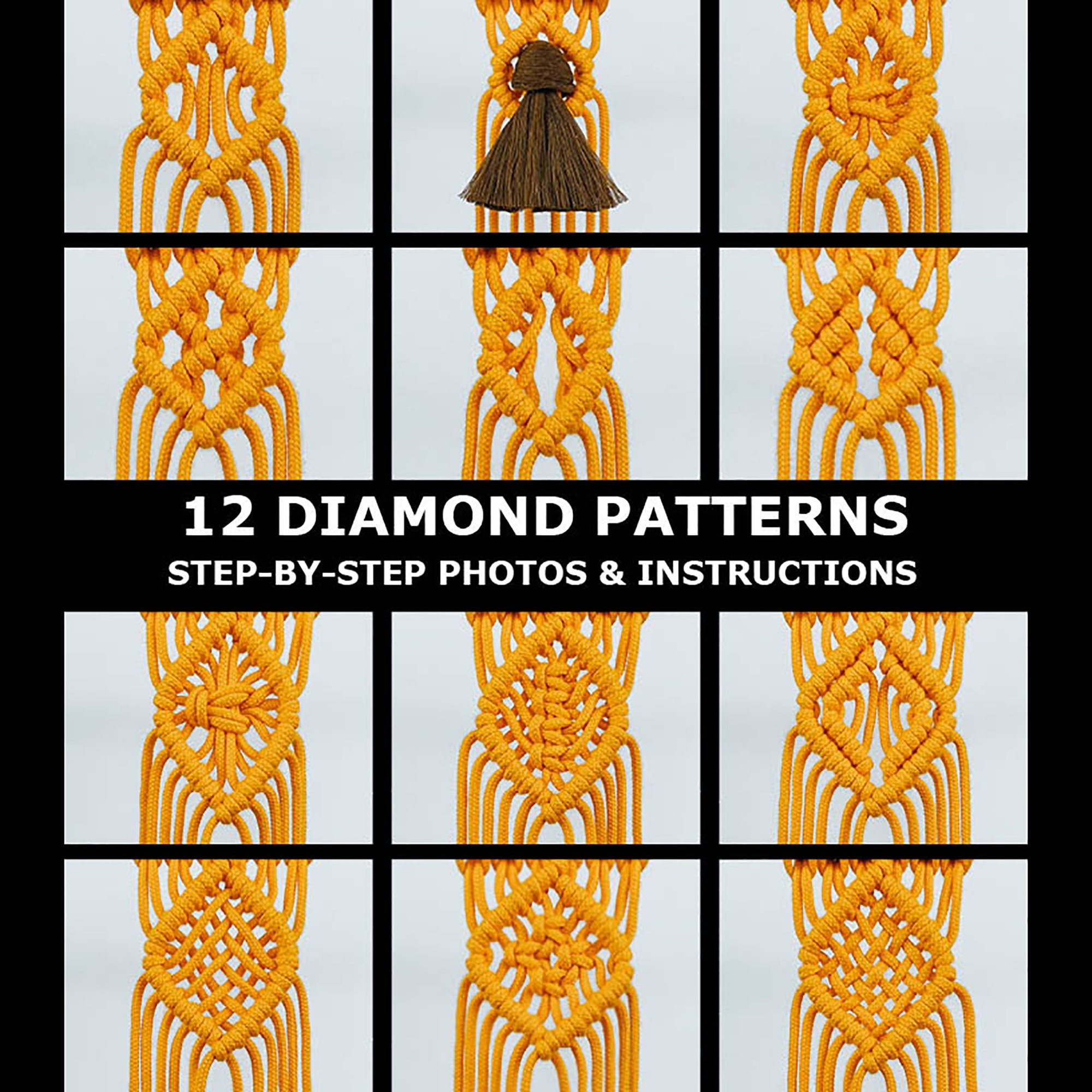12 Macrame Diamond Patterns Guide PDF for Beginners/macrame Etsy