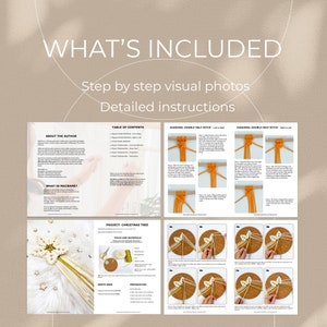 May include: A digital download for a macrame Christmas tree wall hanging craft project. The instructions include a table of contents, about the author, what is macrame, tools and materials, knots used, preparation, and step-by-step visual photos with detailed instructions.