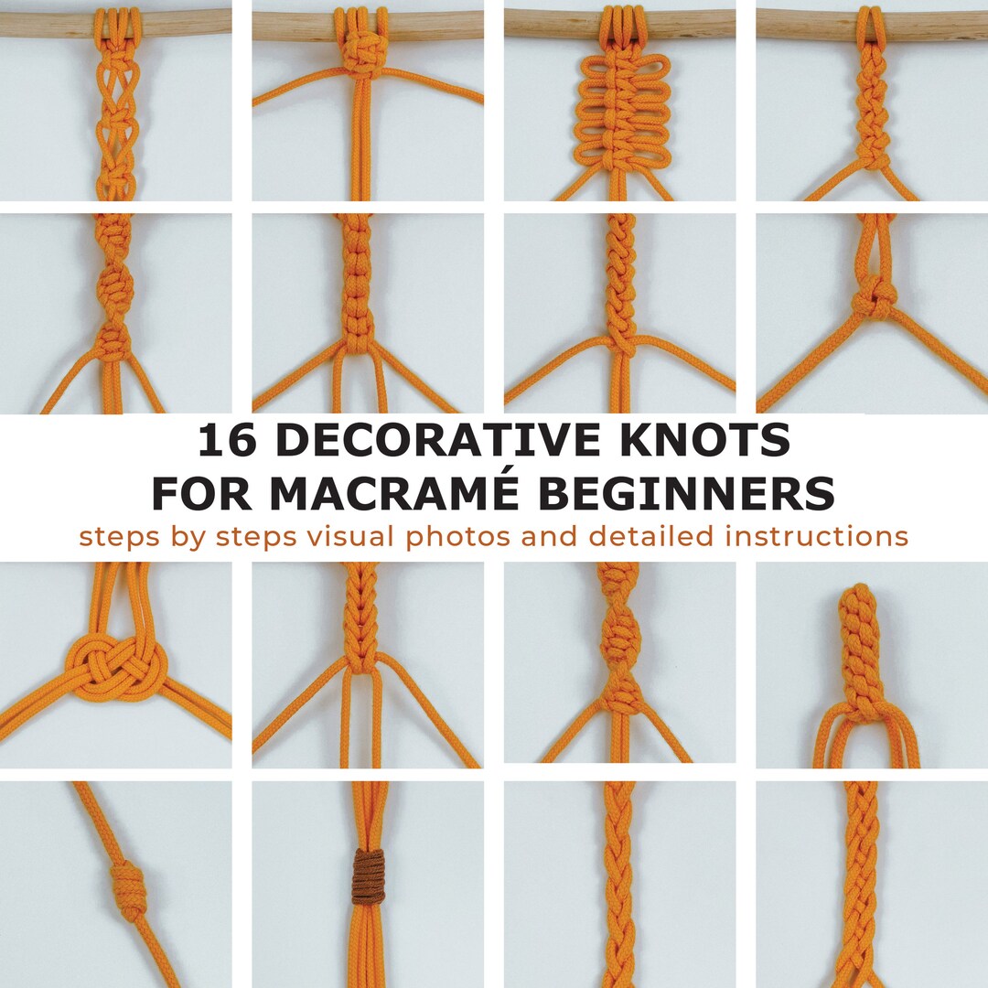 Macrame Decorative Knot Guide PDF With 16 Knots Explained, Knot