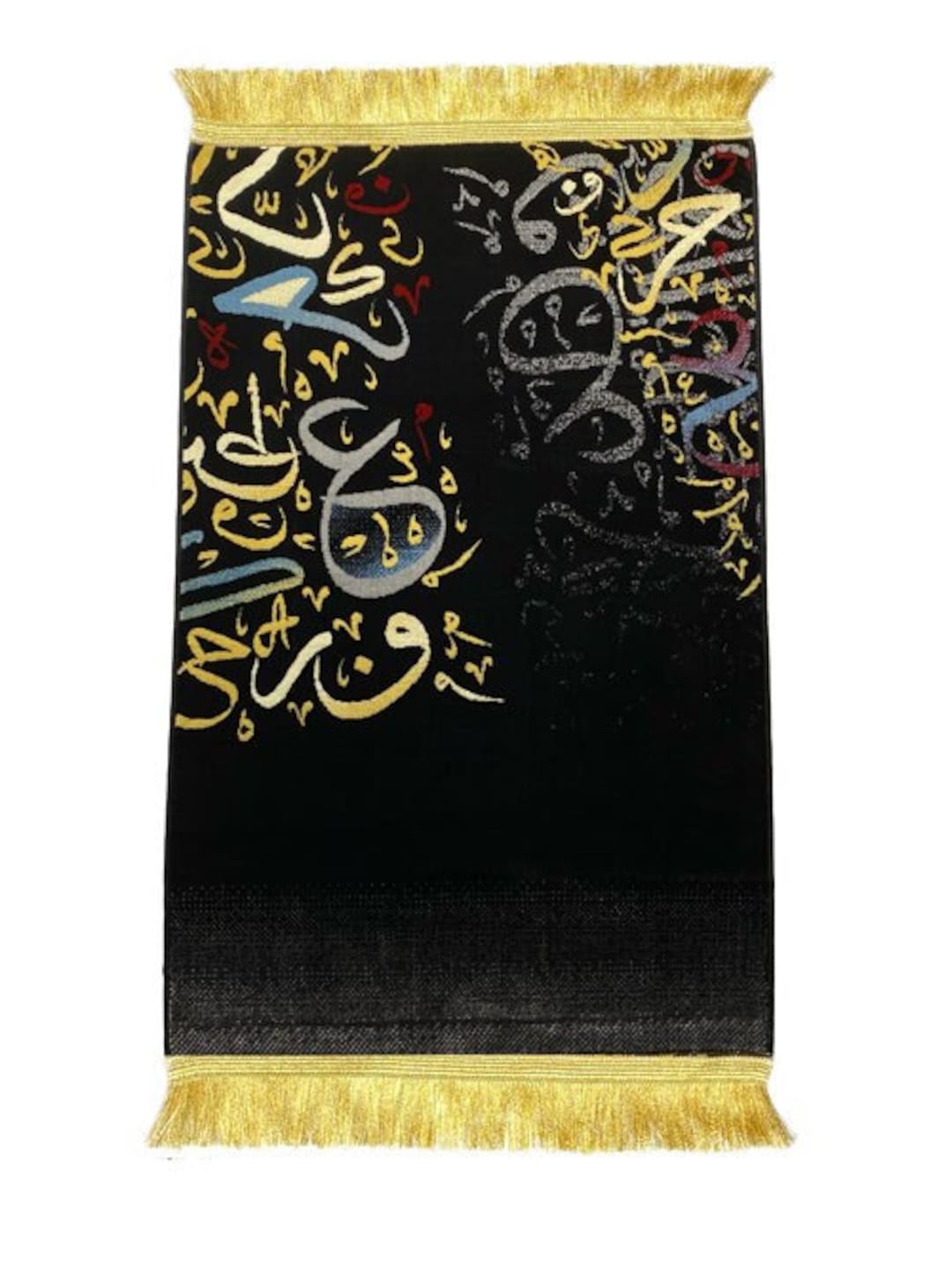Black Arabic Kaaba Calligraphy Salah Mat / Prayer Mat Madina Made - Etsy