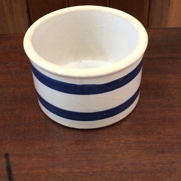 Blue Stripe Crock Etsy