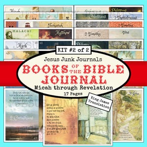 Kit du journal des Livres de la Bible, partie 2, version King James, kit de téléchargement numérique, Jesusjunkjournals
