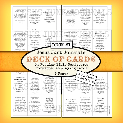 Digital Deck of Cards Featuring Popular Bible Scriptures King Etsy